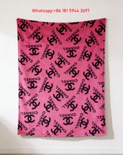 Chanel Hot Pink Monogram Flannel Throw Blanket IMG_7081